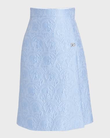 Dolce&Gabbana Floral Jacquard Matelasse A-Line Skirt