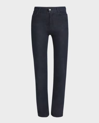Dolce&Gabbana Mid-Rise Straight-Leg Cotton-Silk Denim Pants