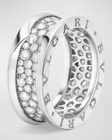 BVLGARI 18K White Gold B.Zero1 Full Pave Ring