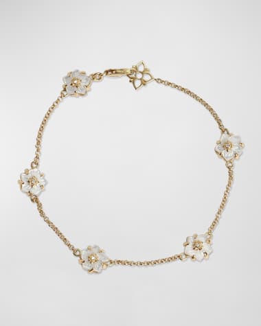Stephen Dweck White Mother of Pearl and White Diamond Bracelet in 18K Gold