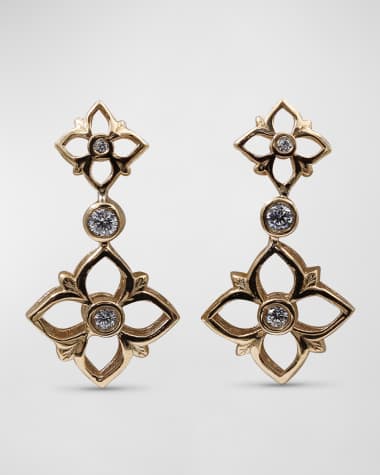 Stephen Dweck White Diamond Signature Earrings in 18K Gold