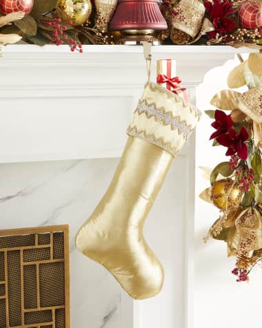 D. Stevens 25" Chevron Jewel Metallic Dupion Stocking