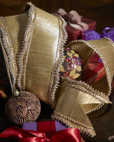 D. Stevens Metallic Dupion Ribbon, 4" x 10 Yards