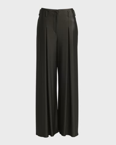 Giorgio Armani Double Jersey Flowy Pleated Trousers