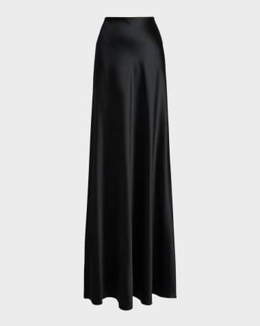 Ralph Lauren Collection Masina Luxury Stretch Satin Maxi Skirt