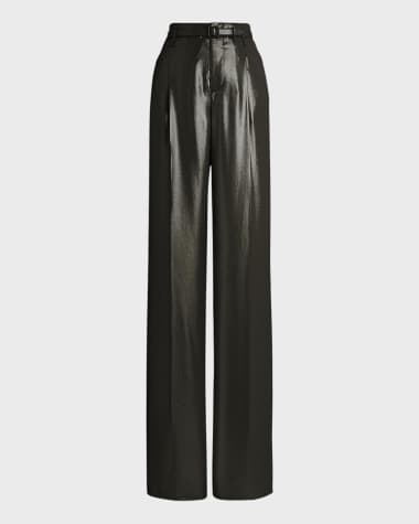 Ralph Lauren Collection Acklie Liquid Foil Wide Leg Pants