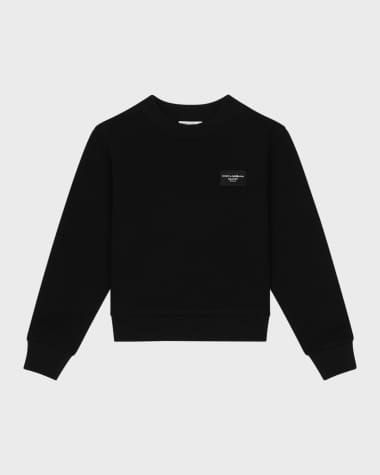 Dolce&Gabbana Boy's Logo Patch Sweatshirt, Size 8-14