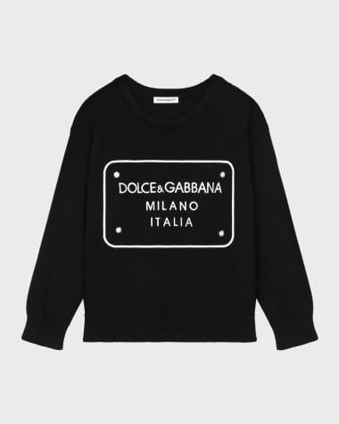 Dolce&Gabbana Boy's Oversized Logo-Print Sweatshirt, Size 8-14