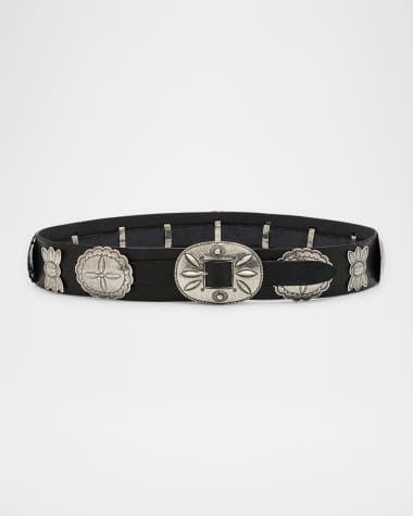 Ralph Lauren Collection Vacchetta Concho Leather Belt