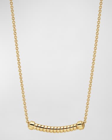 BVLGARI 18K Yellow Gold Tubogas Pendant Necklace