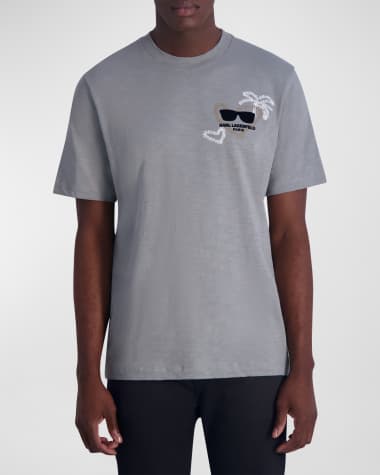 Karl Lagerfeld Paris Men's Flocked Heart Logo T-Shirt