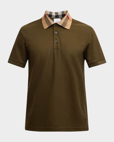 Burberry Men's Cody Check-Collar Polo Shirt