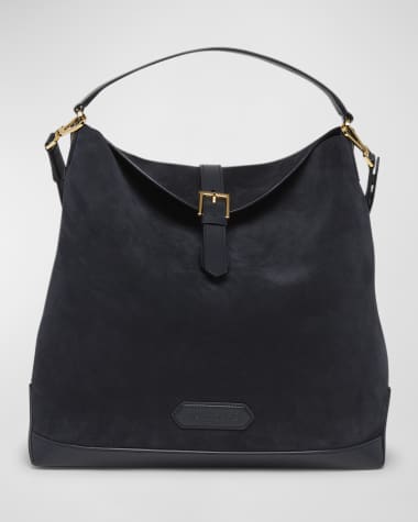 TOM FORD Men's Suede and Leather Hobo Bag