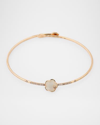 Pasquale Bruni Ton Joli 18K Rose Gold Diamond Choker Necklace with Moonstone and Mother-of-Pearl