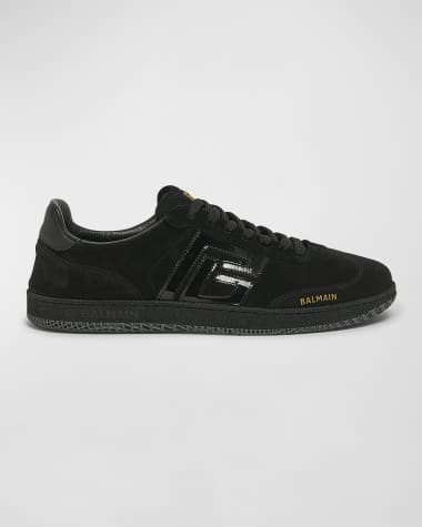 Balmain Men's Swan Mixed Leather Sneakers