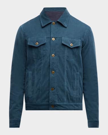Neiman Marcus Men's Corduroy Trucker Jacket