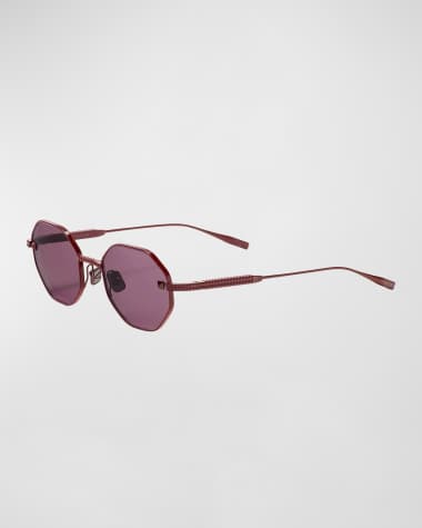 Valentino Garavani V-Stud Titanium Round Sunglasses