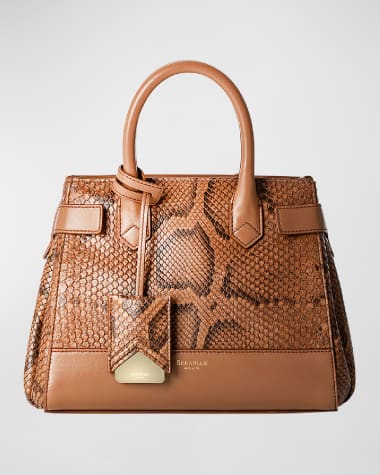 Serapian Meline Python Top-Handle Bag