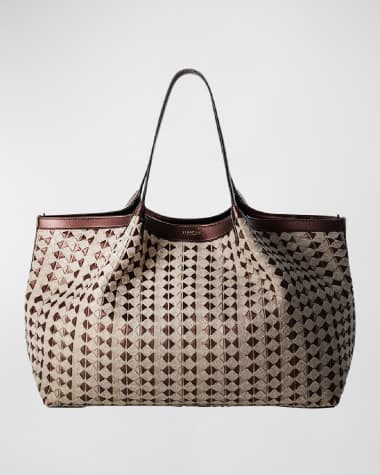 Serapian Secret Mosaic Virgin Wool & Leather Tote Bag