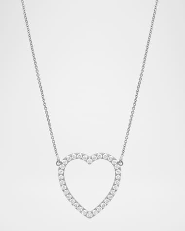 Jennifer Meyer Large Open Heart Diamond Necklace