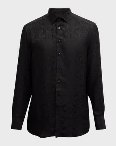 Etro Men's Tonal Jacquard Evening Shirt