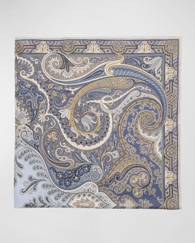 Etro Men's Paisley Silk Twill Pocket Square