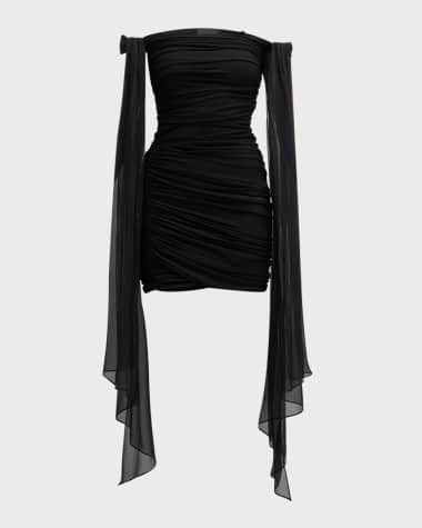 Givenchy Off-The-Shoulder Draped Mini Dress