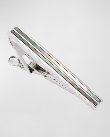 Link Up Men's Mother-Of-Pearl Stripe Tie Bar