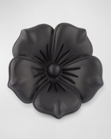 Jan Leslie Men's Matte Black Flower Lapel Pin