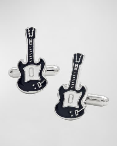 Link Up Men's Enamel Guitar Cufflinks
