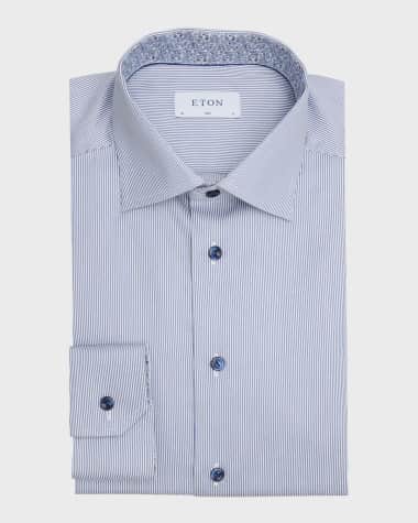 Eton Men's Micro-Stripe Signature Twill Slim-Fit Dress Shirt