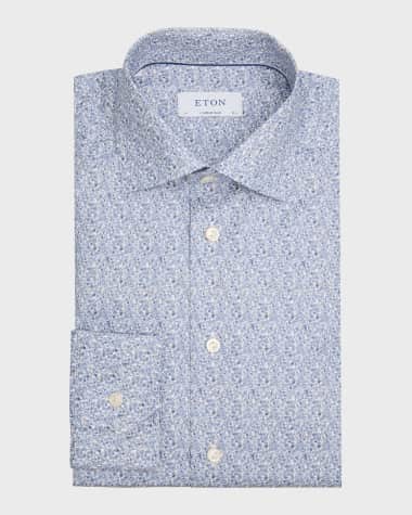 Eton Men's Signature Twill Floral Contemporary-Fit Dress Shirt