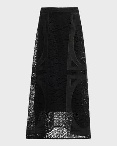 Misook A-Line Floral Lace Maxi Skirt