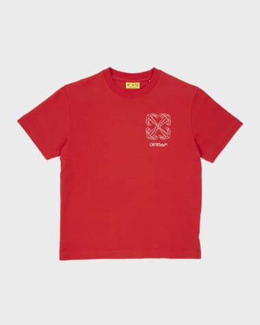 Off-White Boy's Logo-Print Arrow Graphic T-Shirt, Size 4-12 Boy's Logo-Print Arrow Graphic T-Shirt, Size 14