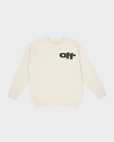 Off-White Boy's Graphic Logo-Print Sweatshirt, Size 4-12 Boy's Graphic Logo-Print Sweatshirt, Size 14