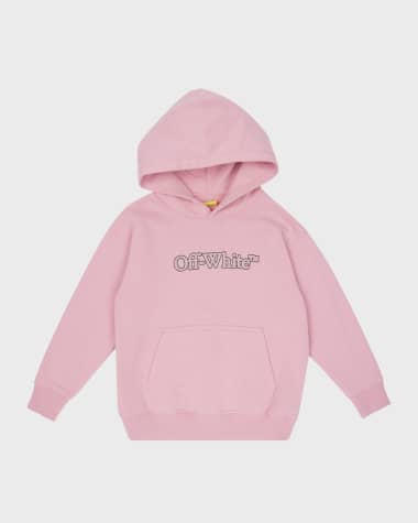 Off-White Girl's Bookish Glitter Logo-Print Hoodie, Size 4-12 Girl's Bookish Glitter Logo-Print Hoodie, Size 14