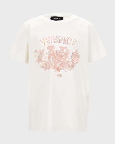 Versace Kids logo-print cotton shorties - White