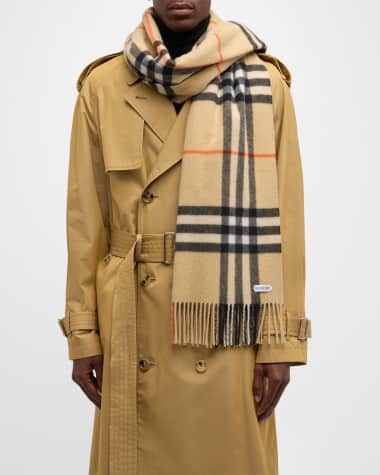 Burberry Men's Giant Check Cashmere Scarf