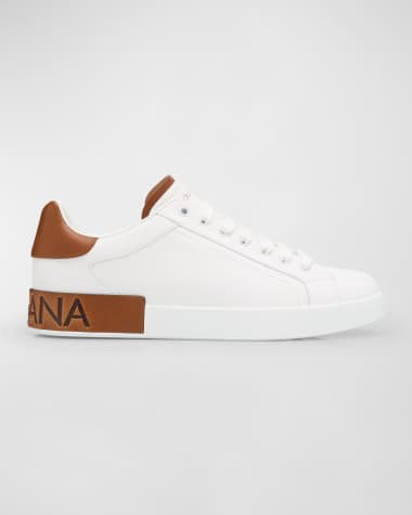 Dolce&Gabbana Men's Portofino Calfskin Low-Top Sneakers