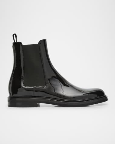 Dolce&Gabbana Men's Patent Leather Chelsea Boots