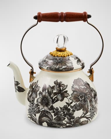 MacKenzie-Childs Sterling English Garden 2-Quart Tea Kettle