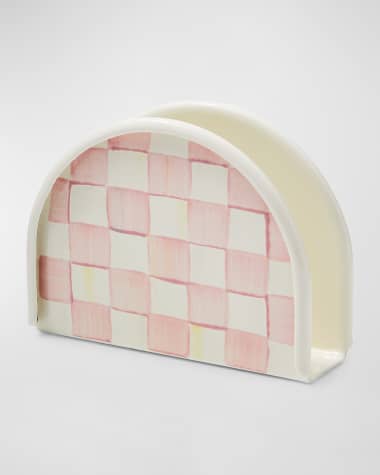 MacKenzie-Childs Rosy Check Enamel Napkin Holder