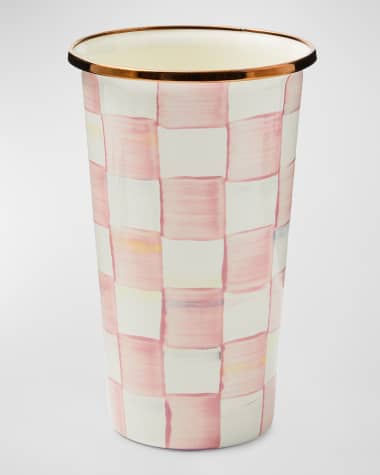 MacKenzie-Childs Rosy Check Enamel Tumbler, 20 oz.