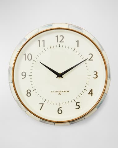 MacKenzie-Childs Sterling Check School Wall Clock