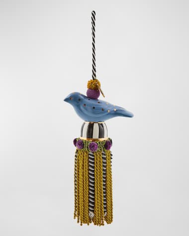 MacKenzie-Childs Bird Slate Ceramic Tassel