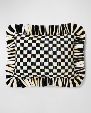 MacKenzie-Childs Courtly Check Ruffle Lumbar Pillow