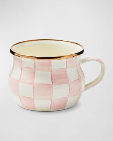 MacKenzie-Childs Rosy Check Teacup, 10 oz.