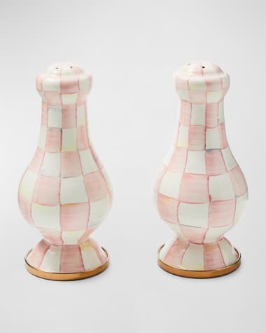 MacKenzie-Childs Rosy Check Large Salt & Pepper Shakers