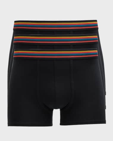 Paul Smith Men's 3-Pack Striped Waistband Trunks