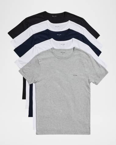Paul Smith Men's 5-Pack Cotton Logo Crewneck T-Shirts